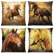 4 Capas Para Almofadas Decorativas Para Sofá Amor Por Cavalos