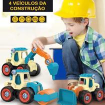 4 Carrinhos Brinquedo Monta E Desmonta Diy Diversos Modelos