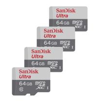 4 Cartão Memória Sandisk Ultra 64gb Original 100mb/s Classe 10