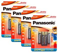 4 Cartela Pilha Panasonic Alcalina AAa Mn2400b4 6 Pilhas