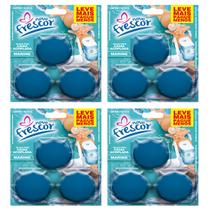 4 Cartelas x 3 BLOCOS Tablete Sanitário 45g para CAIXA ACOPLADA TRIPLO Novo Frescor Kit 12 Unidades Fragrância Aroma:Mar