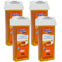 4 Cera Depilatória Roll-on Mel Depile Plus140g Hidrossolúvel
