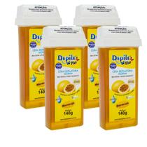 4 Cera Depilatória Rollon Maracujá Depile Plus140g Menos Dor