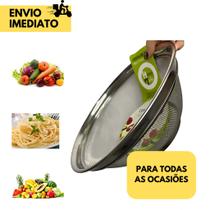 4 Cesta Multiuso em Inox para Lavar e Escorrer Alimentos Frescos ou Cozidos Escorredor Pratico para sua Cozinha, Ideal Para Residência, Restaurantes