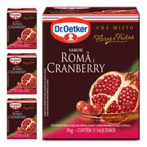4 chá de romã e cranberry 30 gramas dr. oetker