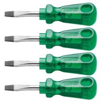 4 Chave De Fenda Cotoco 3/16x38mm Tramontina Pro Ponta Chata