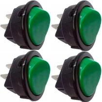 4 Chave Interruptor 16101 Tecla Liga/Desliga 6A 2 Posições Verde MarGirius