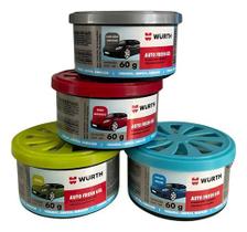 4 Cheirinhos Carro Aromatizante Sortidos Wurth 60g Cinza Ver Cinza Vermelho Azul Amarelo Carro Morango Marine Citrus Carro Novo Morango Marine Citrus
