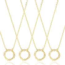 4 Colares Mandala Best Friends Folheado A Ouro 18K