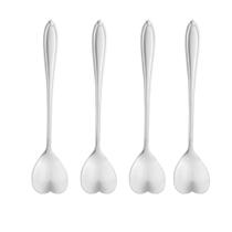 4 Colheres De Chá Lyor Heart Prata De Aço Inox