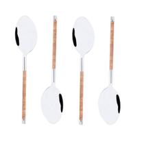 4 Colheres Wolff De Café De Aço Inox Com Cabo De Cortiça 4 Colheres Wolff De Café De Aço Inox Com Cabo De Cortiça