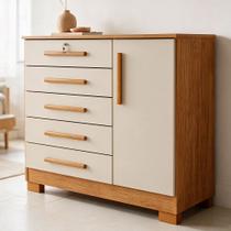4. Cômoda para Quarto Compacta Reforçada Resistente Alta Qualidade e Durabilidade Cedro/off White