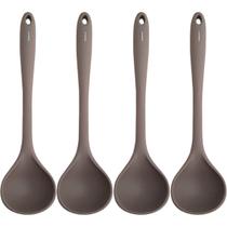 4 Conchas de Silicone Para Cozinha Utensílios Feijão Sopa para Casa Restaurantes Brinox Cinza