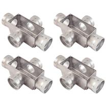 4 Condulete Modelo X Em Alumínio 2 1/2 Sem Rosca Sieg Prateado 4 Condulete Modelo X Em Alumínio 2 1/2 Sem Rosca Sieg Prateado