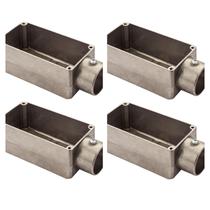 4 Condulete Tipo E Em Alumínio Sem Rosca Medida 2 1/2 Sieg Prateado