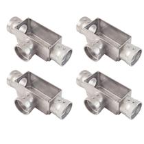 4 Condulete Tipo T Em Alumínio Sem Rosca Medida 2 1/2 Sieg Prateado
