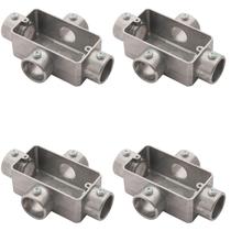 4 Condulete Tipo X 1/2 Polegada Em Alumínio Sem Rosca Sieg Prateado 52053 4 Condulete Tipo X 1/2 Polegada Em Alumínio Sem Rosca Sieg Prateado 52053