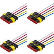 4 Conector 5 Vias Selado com Chicote Automóvel Caminhão Ônibus