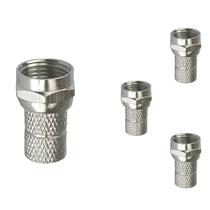 4 Conector F Coaxial Macho RG6 Crimpar Foxlux Rosqueável