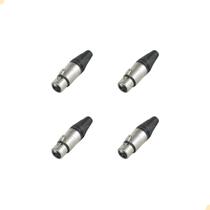 4 conector plug xlr femea neutrik nc3fxx - original 4 conector plug xlr femea neutrik nc3fxx - original