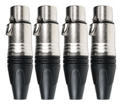 4 Conector Xlr Canon Fêmea Metálico Mic Dmx Lu71221 Luminos 4 Conector Xlr Canon Fêmea Metálico Mic Dmx Lu71221 Luminos