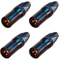 4 conectores neutrik xlr macho 3 polos preto/dourado nc3mxx-b 4 conectores neutrik xlr macho 3 polos preto/dourado nc3mxx-b