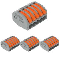 4 Conectores Original Wago C/ Alavanca 5 Entradas Até 4mm 4 Conectores Original Wago C/ Alavanca 5 Entradas Até 4mm