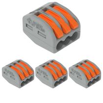 4 Conectores Wago Original C/ Alavanca 3 Entradas Até 4mm 4 Conectores Wago Original C/ Alavanca 3 Entradas Até 4mm