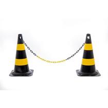 4 Cones Sinalizaçao area risco injetado Rigido 50cm ou 75cm para sinalizaçao estacionamento + 4 mts corrente 4 Cones Sinalizaçao area risco injetado Rigido 50cm ou 75cm para sinalizaçao estacionamento + 4 mts corrente