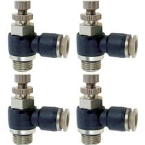 4 CONEXÃO REGULADOR DE FLUXO ENGATE ROSCA 1/8 X TUBO 6mm