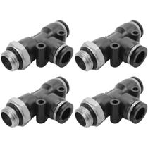 4 conexão tee lateral engate rápido com rosca 1/4 tubo 8mm 4 conexão tee lateral engate rápido com rosca 1/4 tubo 8mm