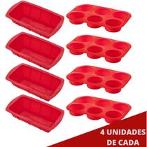 4 Conj Forma para Pães e Forma Espiral em Silicone Sortida