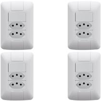 4 Conjunto Interruptor Simples 6A + 2 Tomadas 2P+T 10A Aria 4 Conjunto Interruptor Simples 6A + 2 Tomadas 2P+T 10A Aria