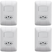 4 Conjunto Interruptor Simples + Tomada 20a 2P+T 250V Aria