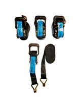 4 Conjuntos de Catraca e Cinta Náutica 35mmx6mts - 1500KG Preto