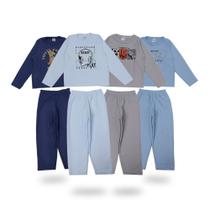 4 Conjuntos de Inverno Masculino em Plush Infanto Juvenil Infantis de Inverno