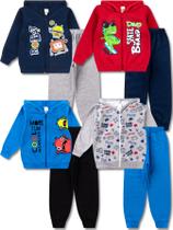 4 Conjuntos de Moletom Infantil Masculino Roupa Inverno Menino 8 Peças - 4 Agasalhos e 4 Calças