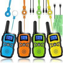 4 conjuntos de Walkie Talkies Wishouse M8 recarregáveis para crianças/adultos