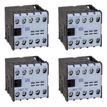4 Contatores Mini Weg 1NA 7A 220V Cw07 Tripolar 60Hz