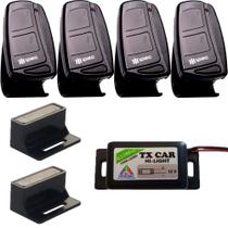 4 Controle Remoto 2 Canais com Cllip Fixação + Controle Tx Car Farol Alto Carro Moto + Sensor Fim de Curso Deslizante