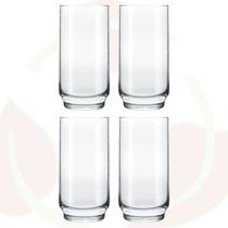 4 Copo de Vidro Lights 410ML Transparente Long Drink Suco