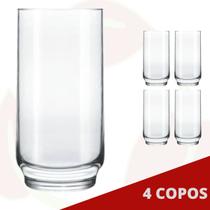 4 Copo de Vidro Lights Transparente 300ML Nadir Long Drink