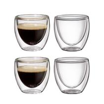 4 Copos De Parede Dupla Para Café Expresso 80ml - Mimo Style