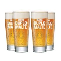 4 Copos Oficial P/ Cerveja E Chopp - Brahma Duplo Malte - Ambev