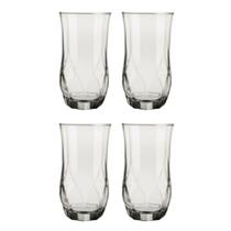 4 Copos Ópera Vidro Duravel Redondo 360ml Transparente Nadir