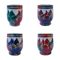 4 Copos Pequeno Pedra Sabão 50 ml Decorativo Cachaça Tequila 4 Copos Pequeno Pedra Sabão 50 ml Decorativo Cachaça Tequila
