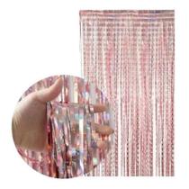 4 Cortinas Metalizadas Holográfica Franja 1m x 2m De Altura Para Decoração.