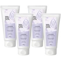 4 Creme Massagem Relaxante SPA Lavanda 160G D'Agua Natural