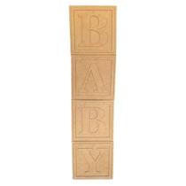 4 Cubos Baby Mdf Decoração De Festa Chá Revelação 30x30cm