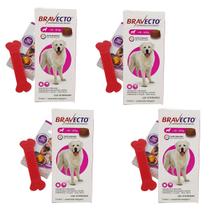 4 cx Bravecto Comprimido Antipulgas Cães 40 a 56kg MSD + 4 brinquedos